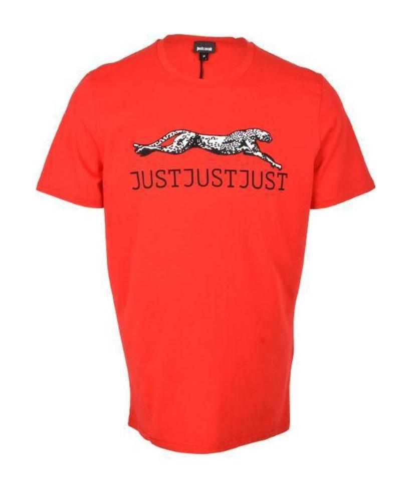 Just Cavalli Print Short Sleeve T-shirt In Red