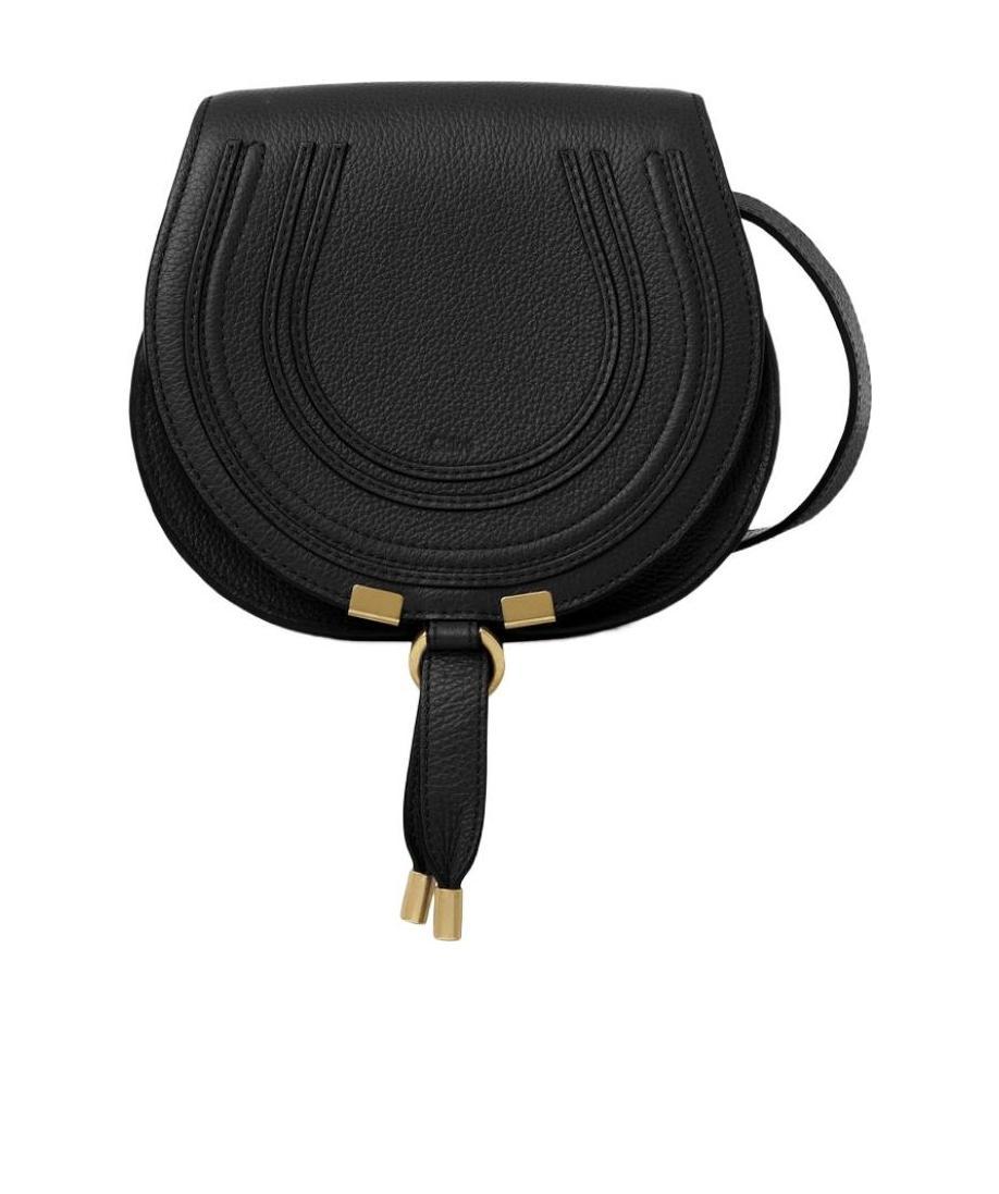 Chloé Marcie Leather Crossbody Bag In Black