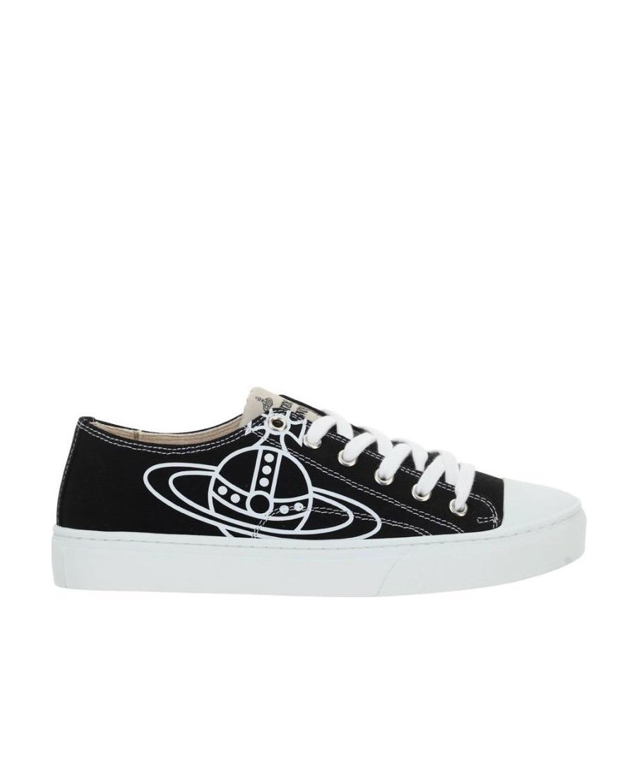 Vivienne Westwood Low-top Sneakers With Bold Logo Graphic In Black