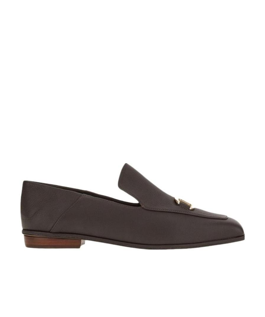 Ferragamo Logo Flat-bottomed Love Shoes In Black