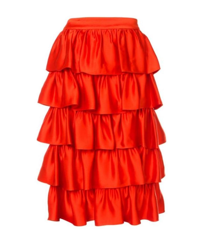 Stella Mccartney Medium-length Skirt With Lotus Leaf Edge In Red