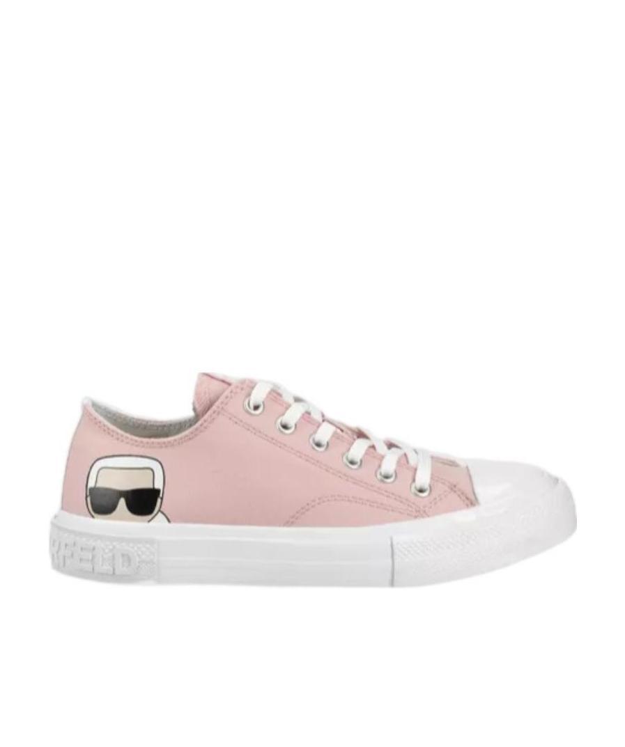 Shop Karl Lagerfeld Logo Printing With Low-top Casual Sneakers In White
