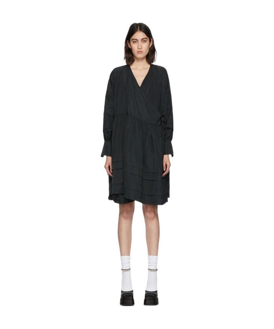 Cecilie Bahnsen V-neck Wrapped Dress In Black