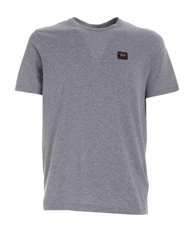 Paul & Shark Logo-patch Cotton T-shirt In Gray