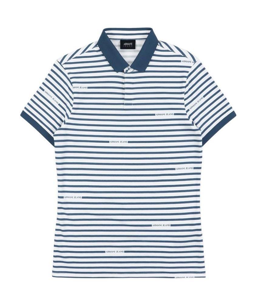 ARMANI JEANS HORIZONTAL STRIPED POLO SHIRT