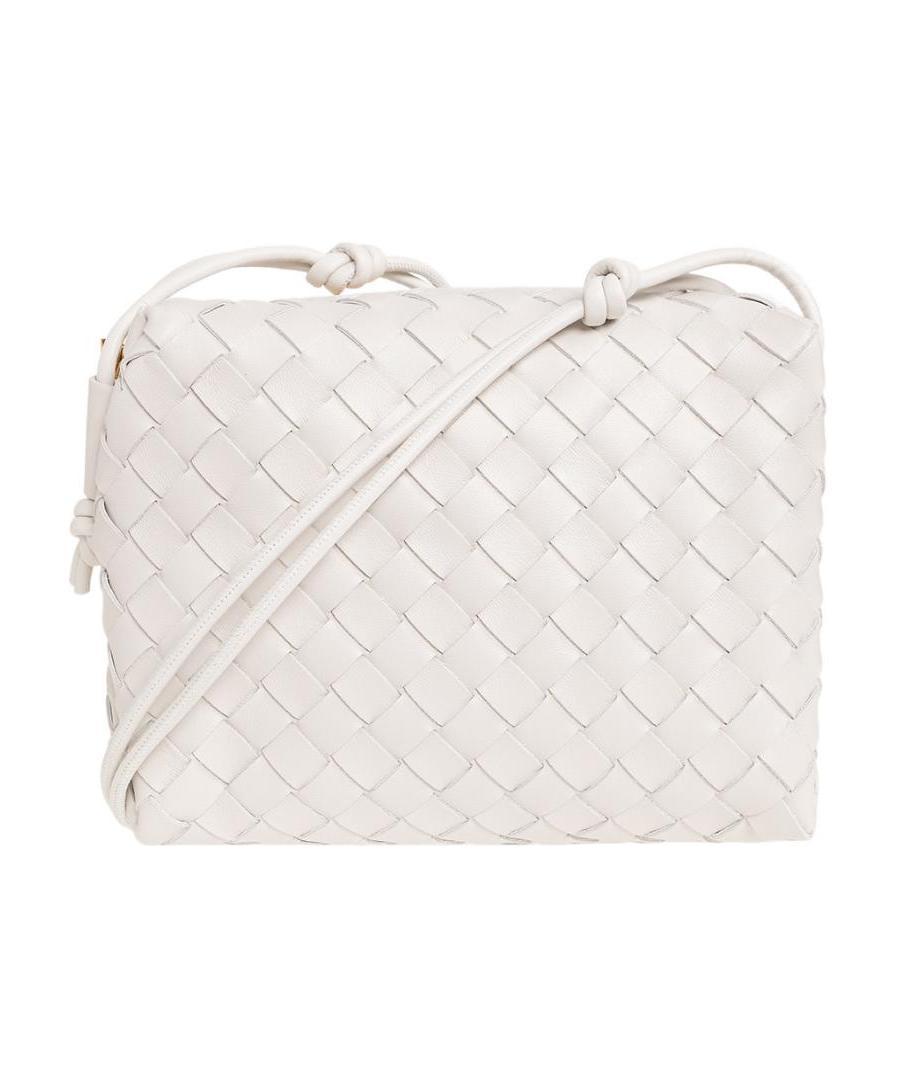 Bottega Veneta Logo Shoulder Bag In White