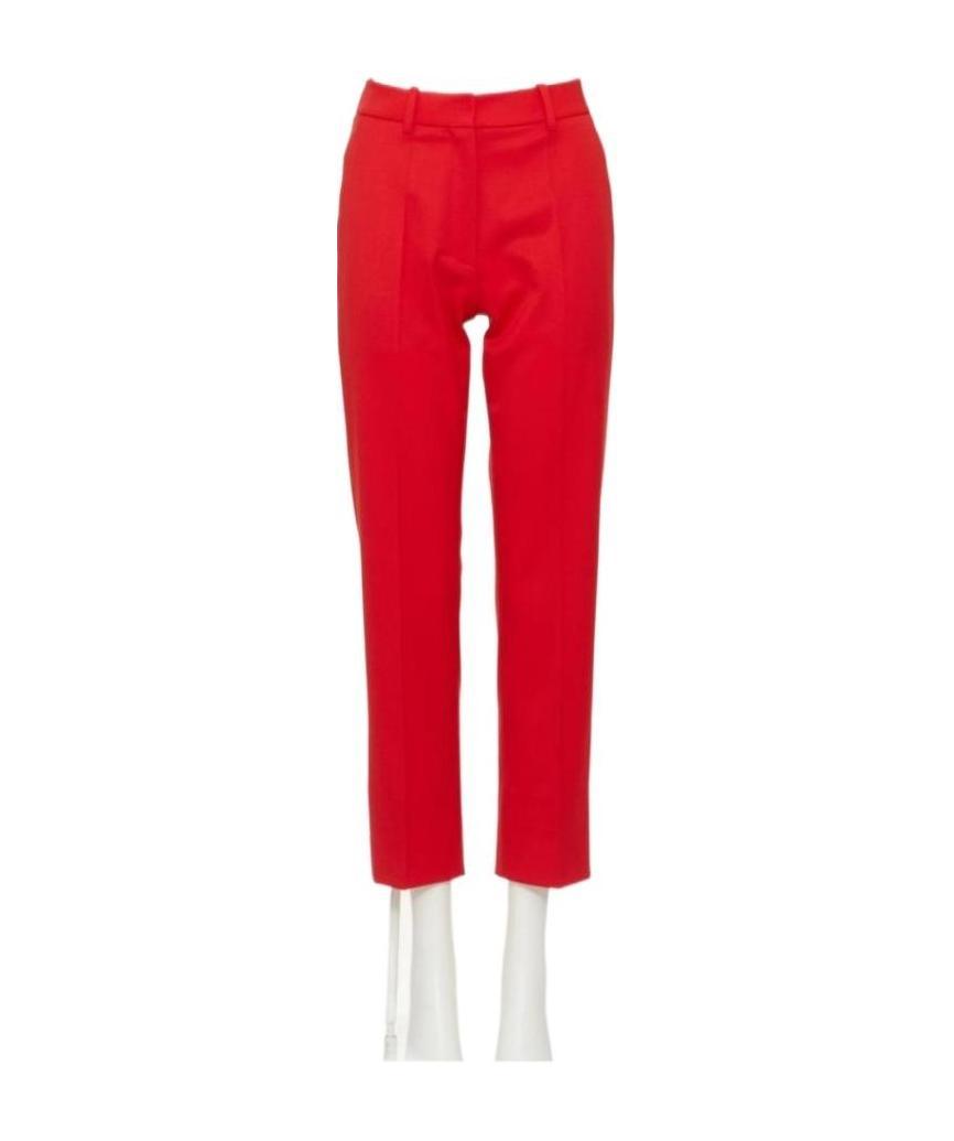 Valentino Tailored Cropped Trousers In Red
