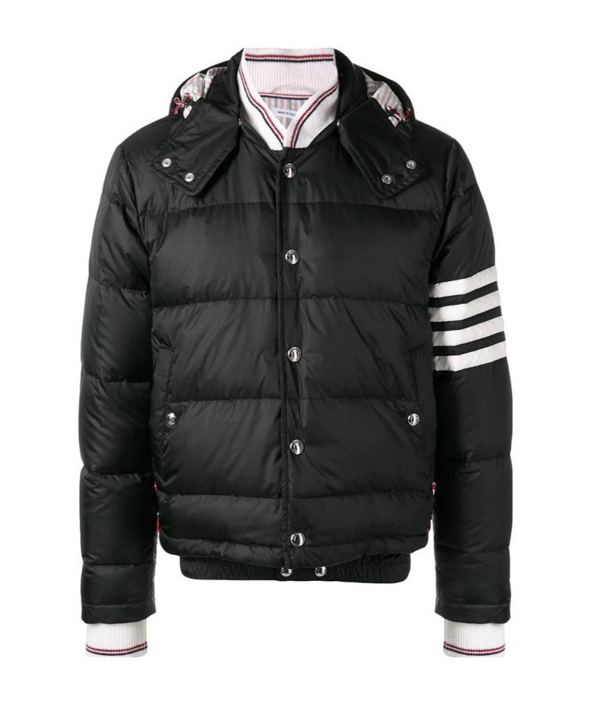 Thom Browne 4-bar Matte Nylon Bomber In Black