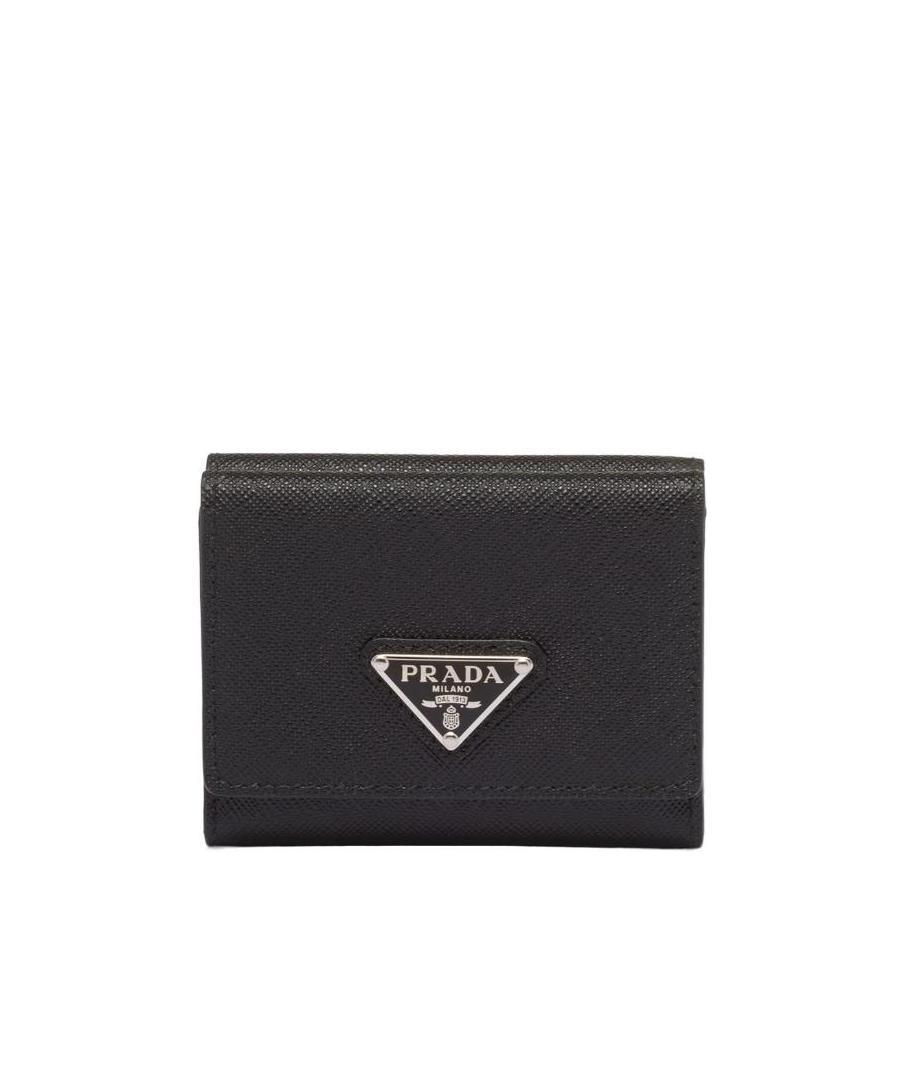 Prada Small Saffiano Leather Wallet In Black