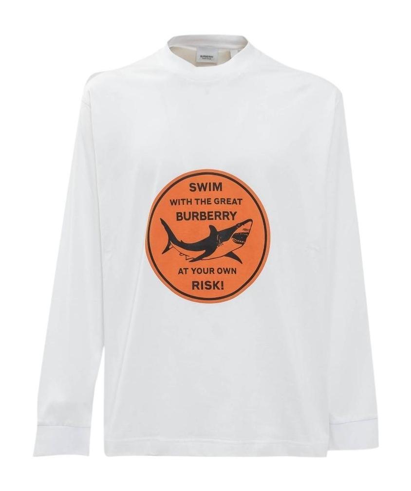 Burberry Shark-print T-shirt In White