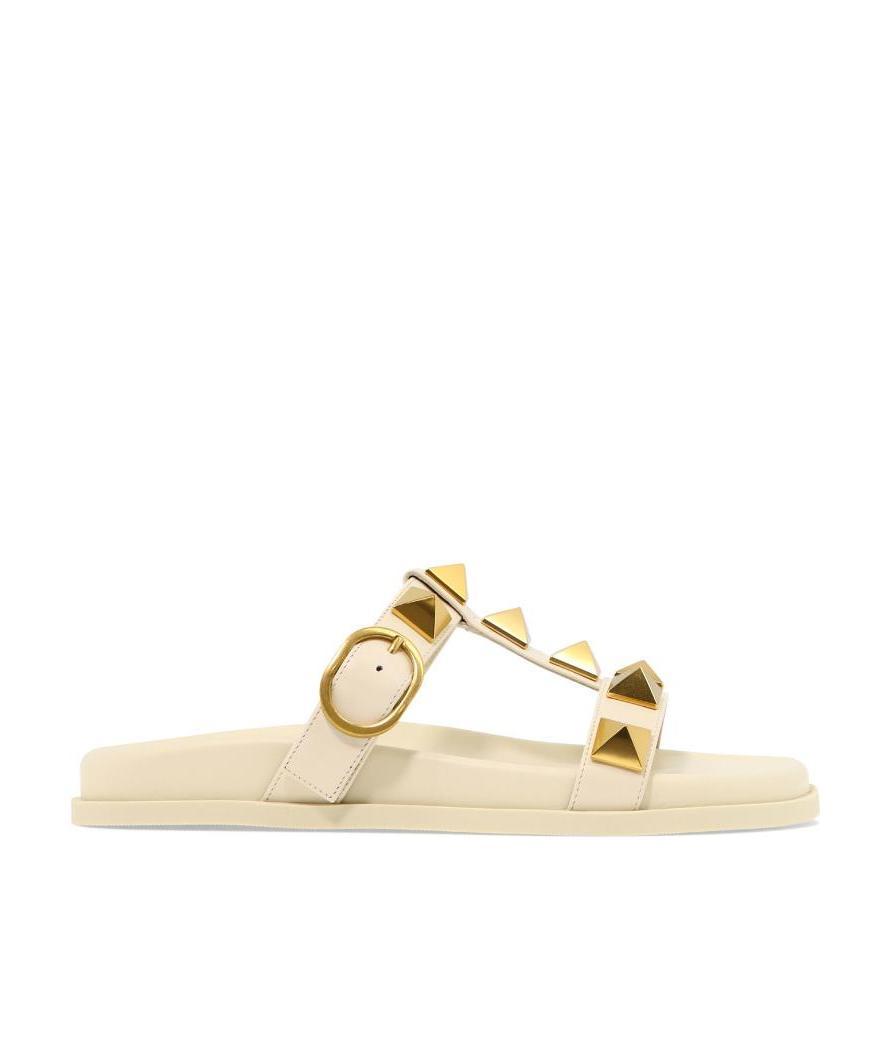 Valentino Garavani Roman Stud Slide Sandals In Multi
