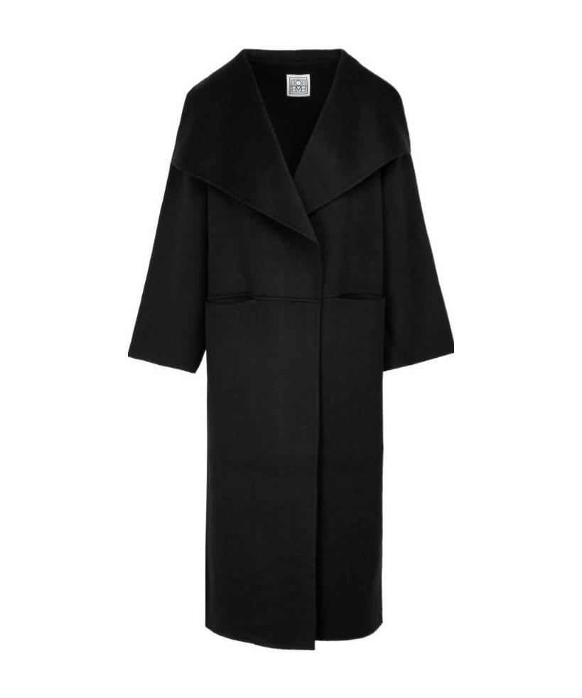 Shop Totême Oversized Wool-cashmere Coat In Black