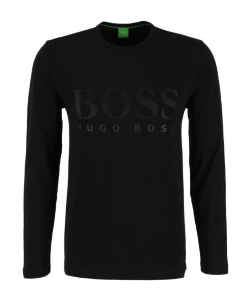 Hugo Boss Logo Printed T-shirt With Round Neck In Black