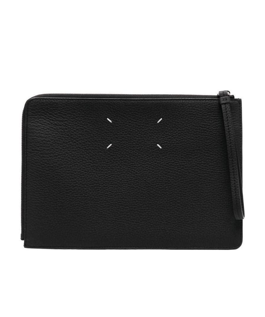 Maison Margiela Stitch-detail Clutch Bag In Black