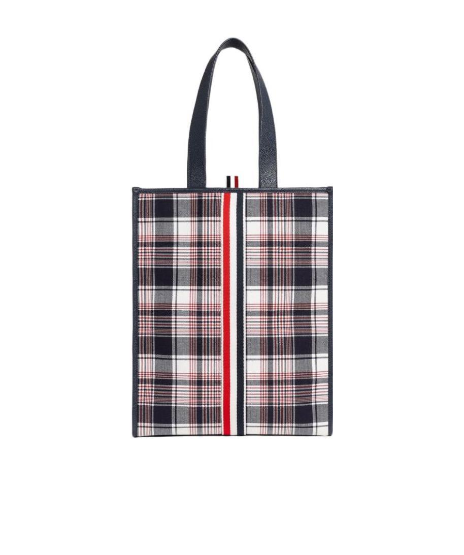 Thom Browne Vertical Rwb-webbing Stripe Tote Bag In Multicolor