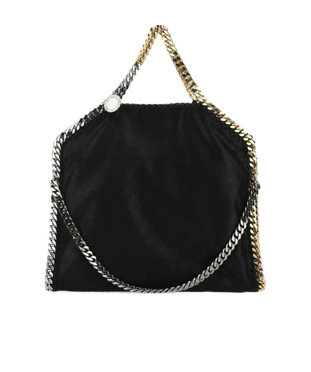 Stella Mccartney Women Black Shaggy Deer Falabella Fold Over Handbag In Black