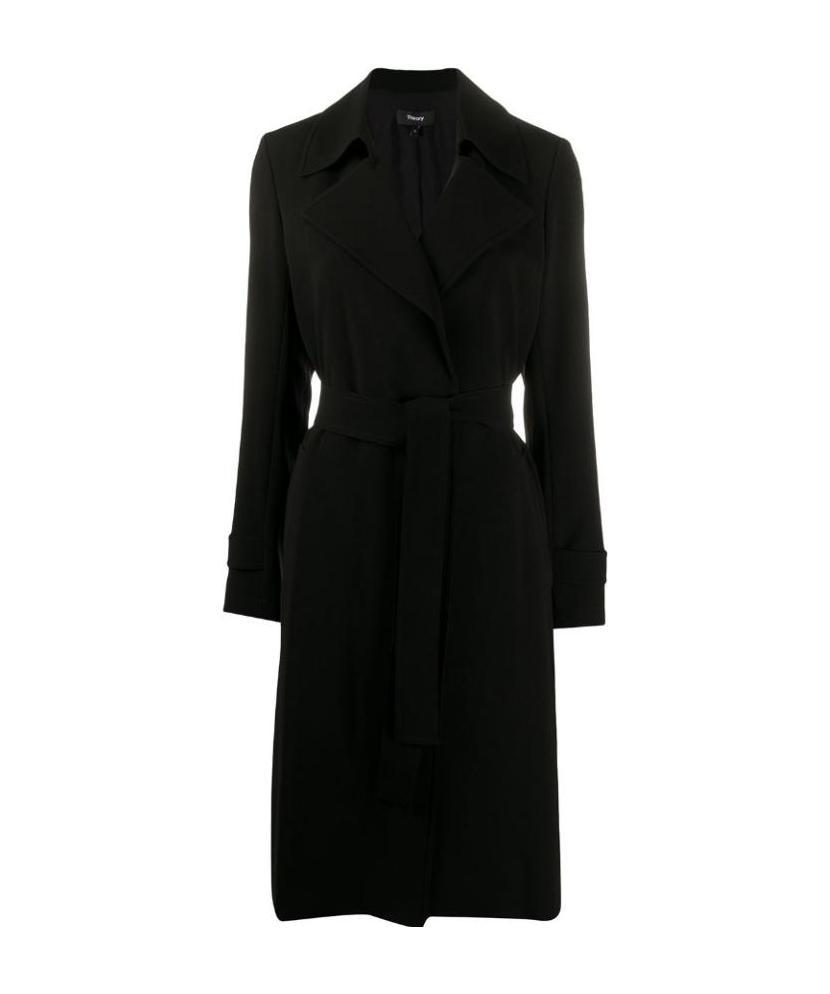 Theory Oaklane Trench Belted Coat In Black