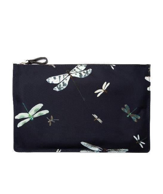 Valentino Dragonfly Print Clutch In Black