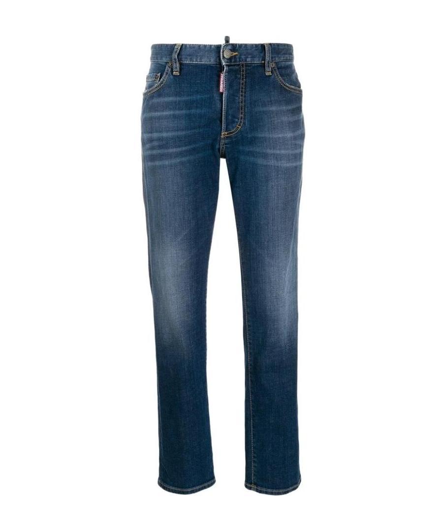 Dsquared2 Washed Cropped Jeans In Blue