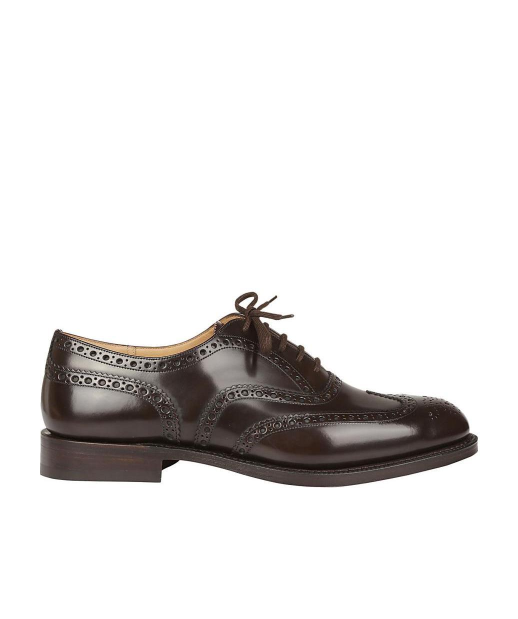 Church's Oxford Brogue Burwood In Brushed Calfskin In Black