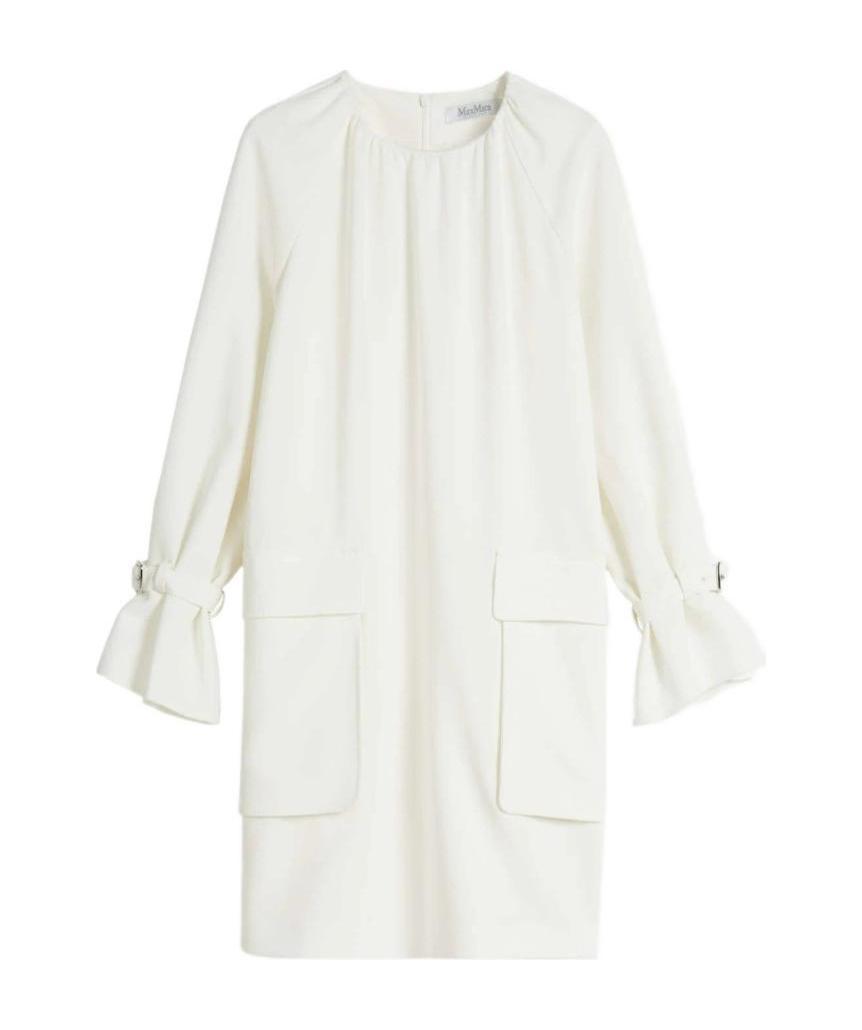 Max Mara Round Collar Design Dress In White