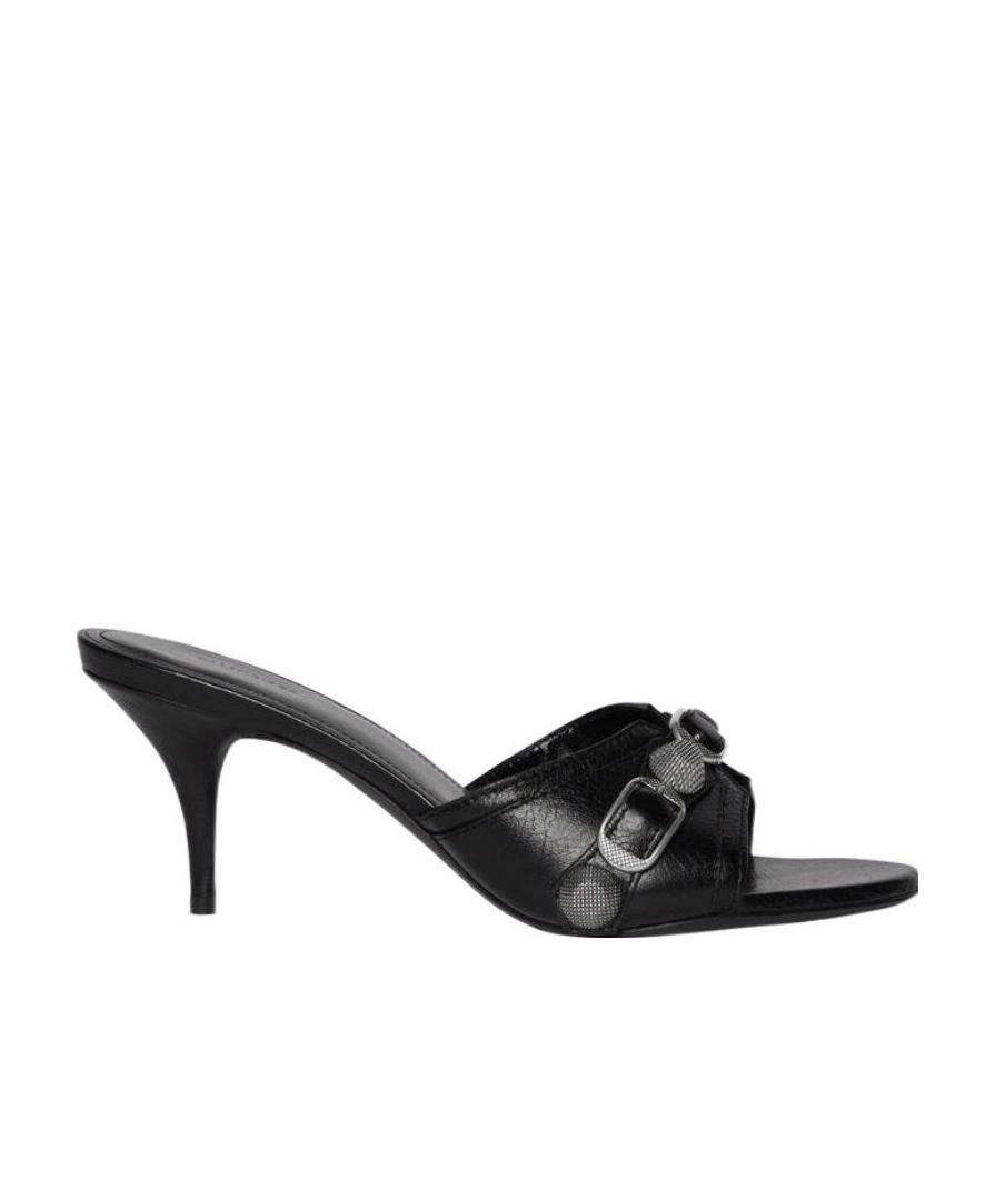 Balenciaga Sandali Cagole Donna Pelle Nero In Black