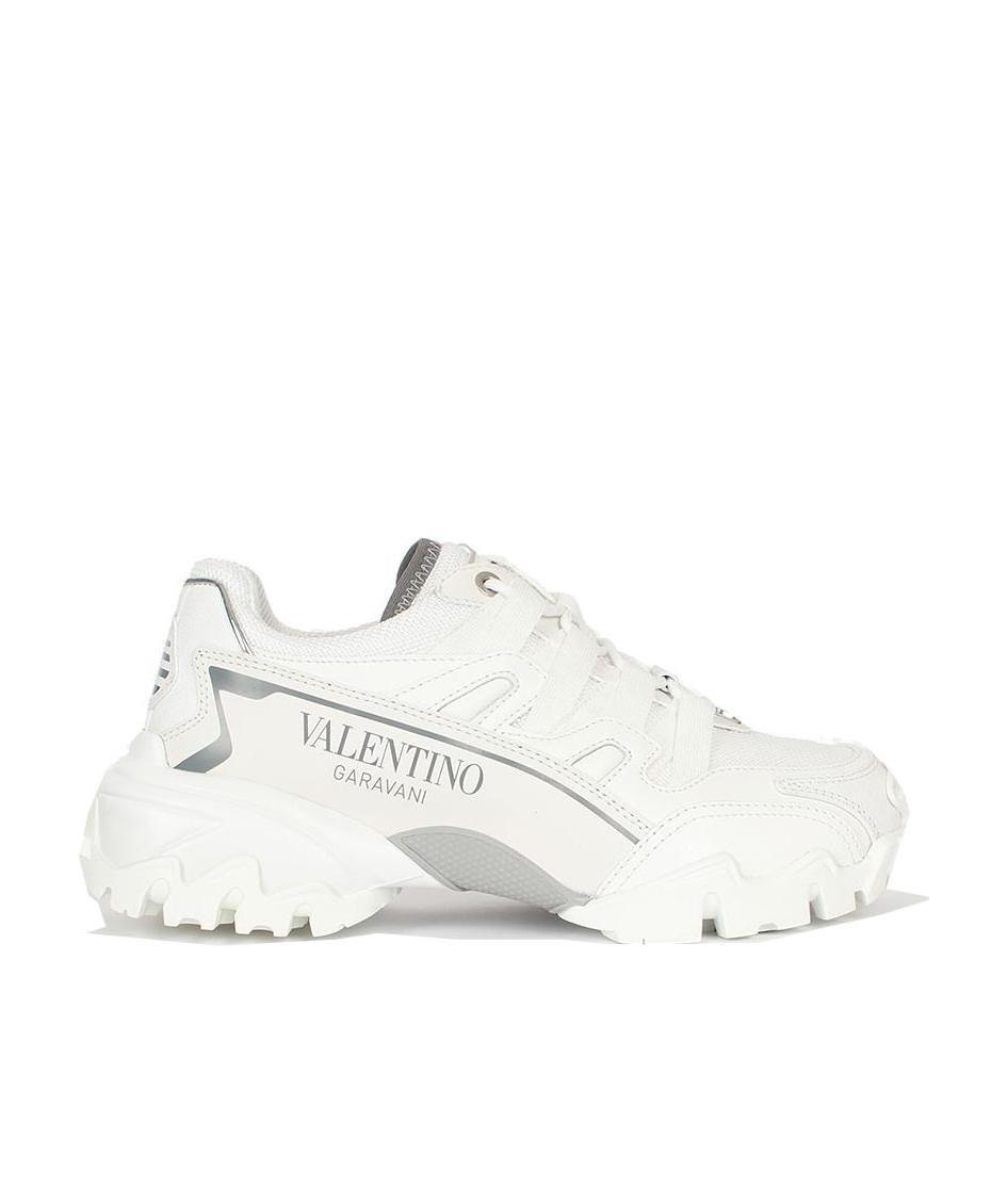 Valentino Climbers Mesh Sneakers In White