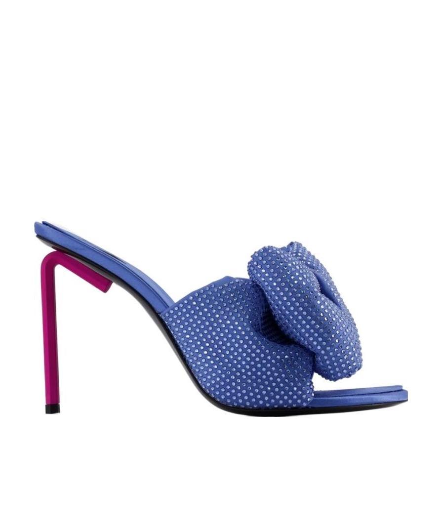 Off-white Allen Bow Strass Pop Mules In Blue/pink In Blue