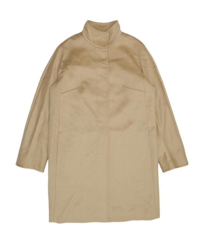 Max Mara Melina Logo Coat In Nude