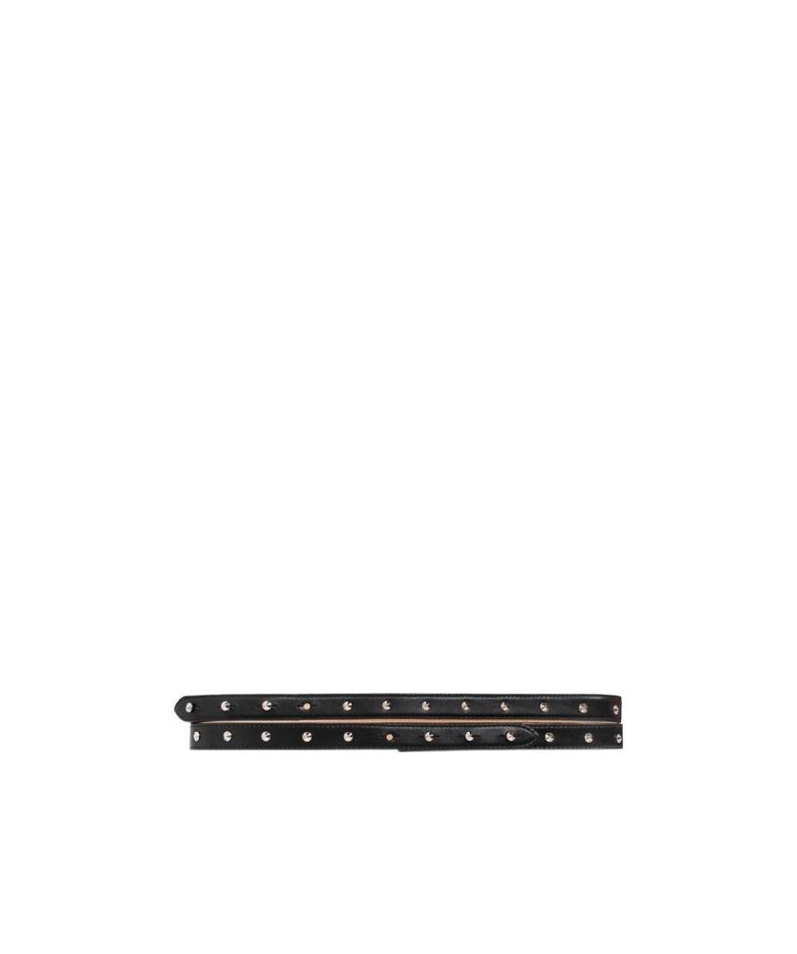 Alexander Mcqueen Studded Leather Belt In Black