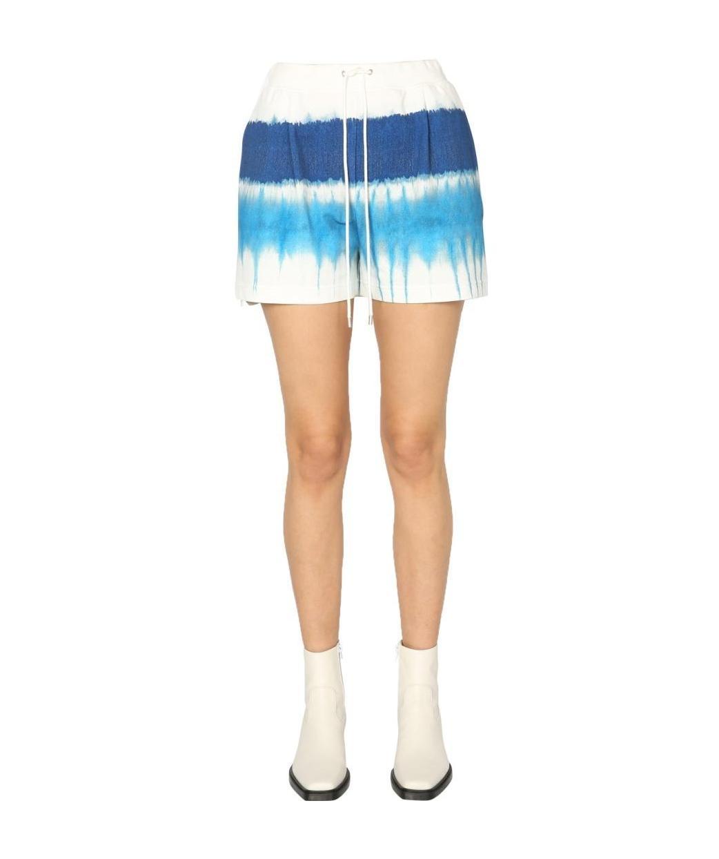 Alberta Ferretti Tie-dye Track Shorts In Nude