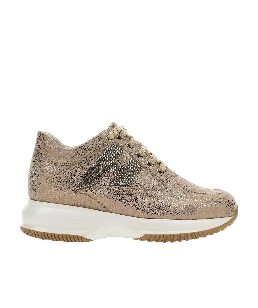 Hogan Logo Sports Shoes In Nude