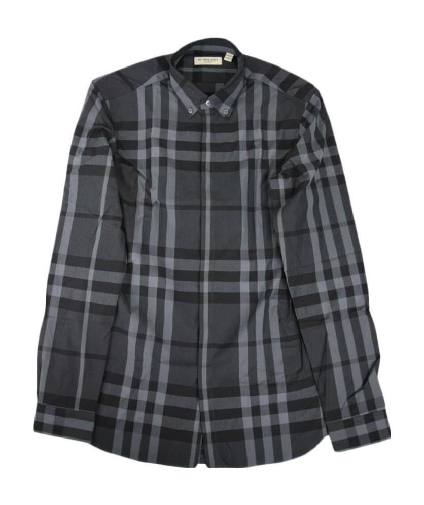 Burberry Plaid Shirt In Black