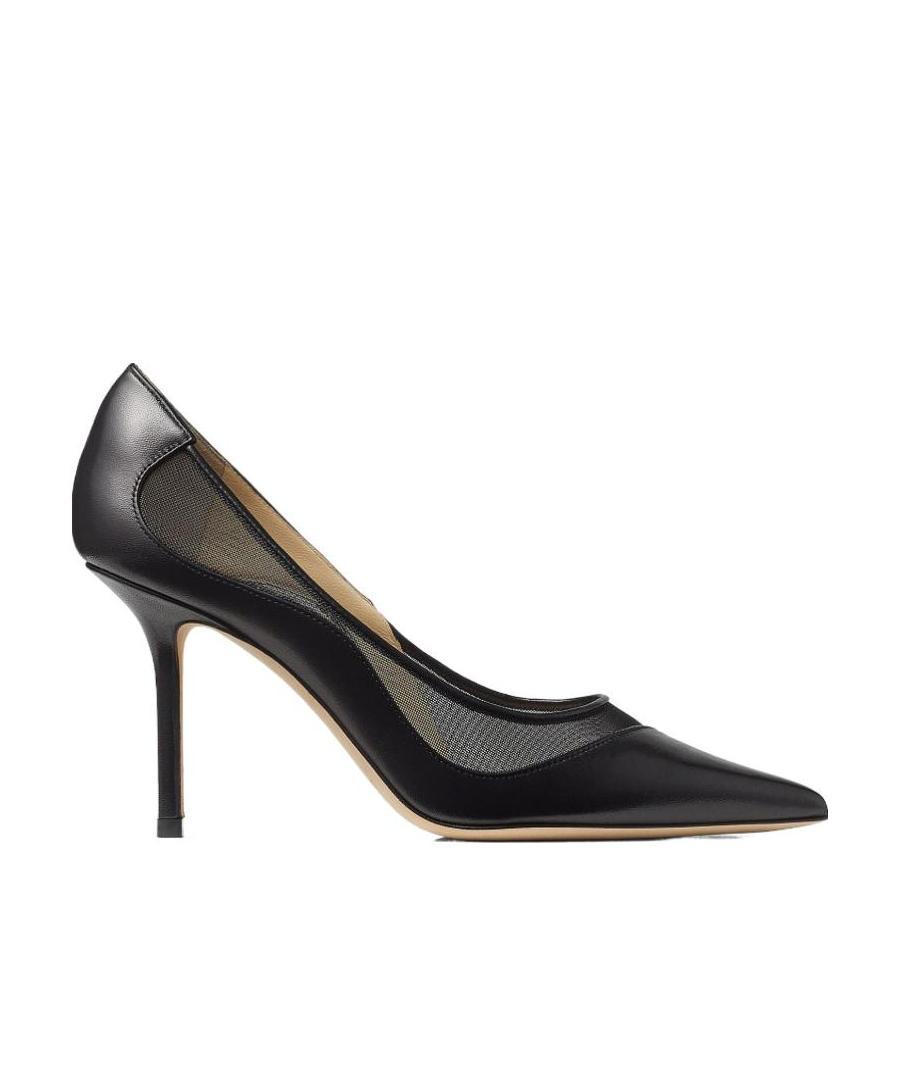 Jimmy Choo Love 85 Pointed Pumps In Nappa Leather And Mesh In Black
