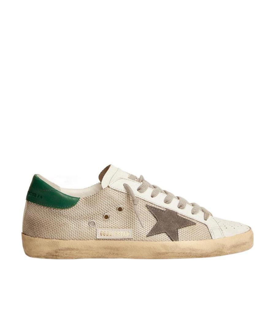 Golden Goose Superstar White Low-top Sneaker With Star Patch On The Side And Lettering Logo In Leather Man