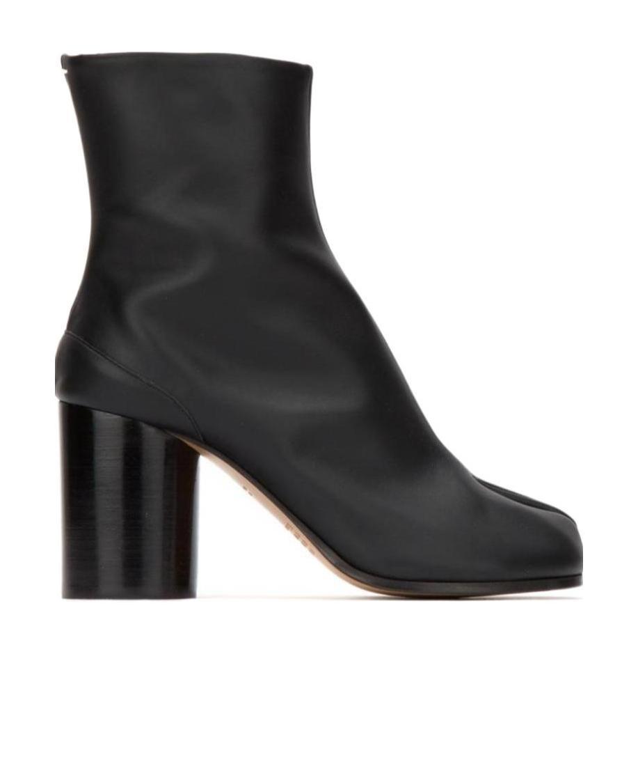 Shop Maison Margiela Calfskin Tabi Boots In Black