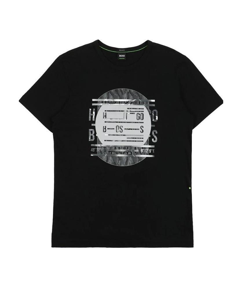 Hugo Boss Round-necked Logo T-shirt In Black