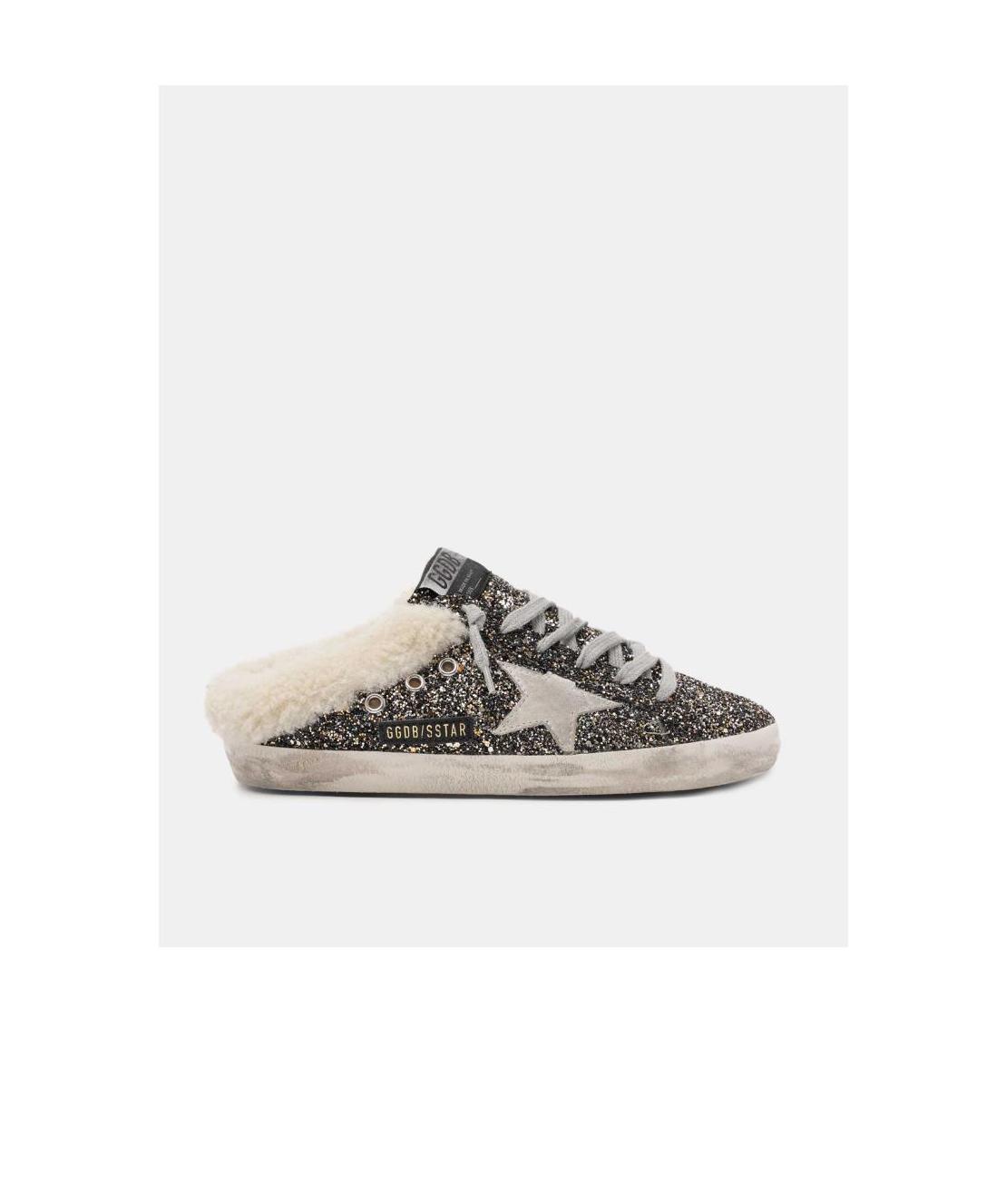 Golden Goose Super-star Sabot-style Sneakers With Glitter And Shearling Lining