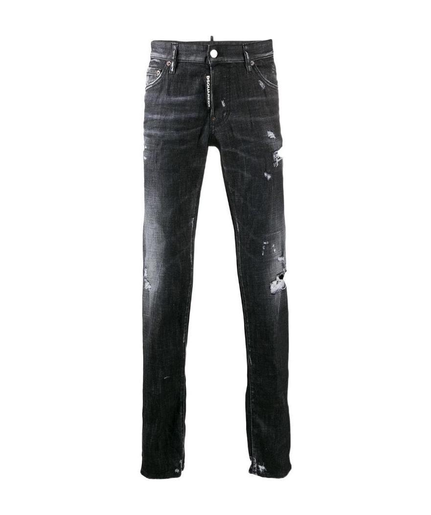 Dsquared2 Distressed Slim-fit Jeans In Black