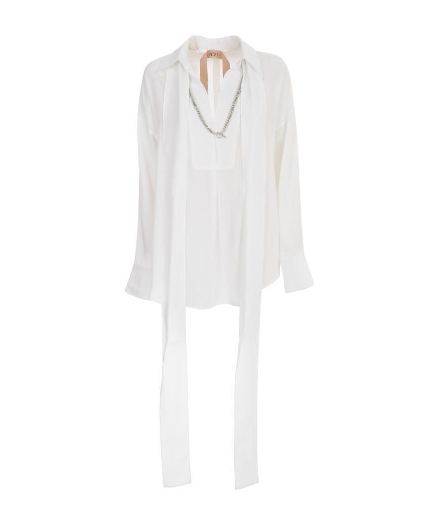Shop N°21 Long Collar Blouse In White