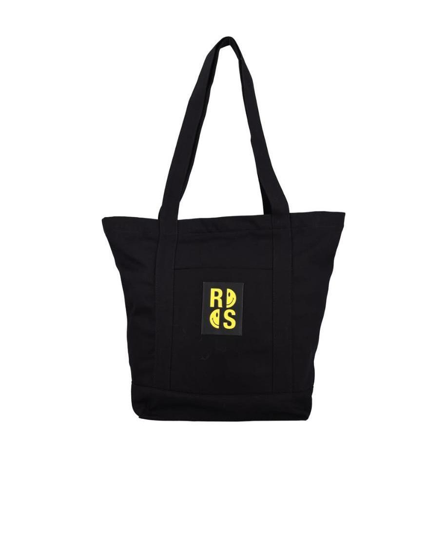 Raf Simons Logo-patch Detail Tote Bag In Black