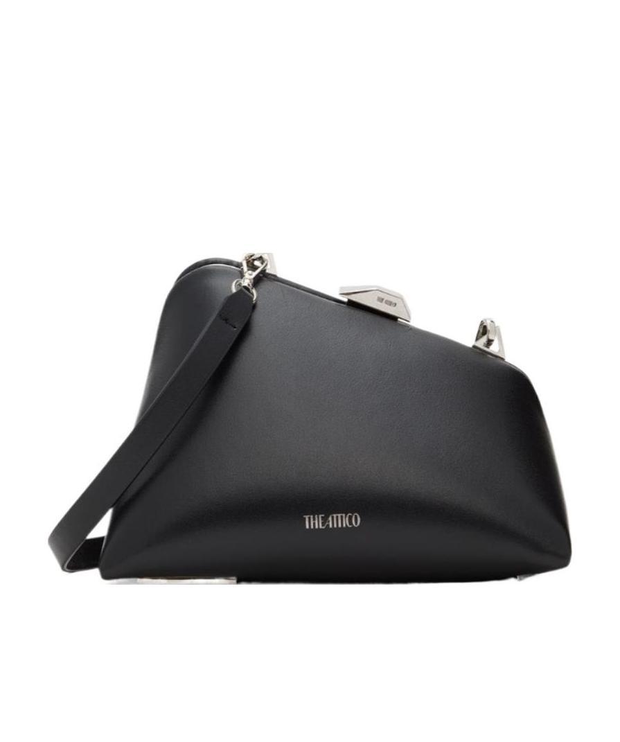 Attico Asymmetric Clutch Bag In Black