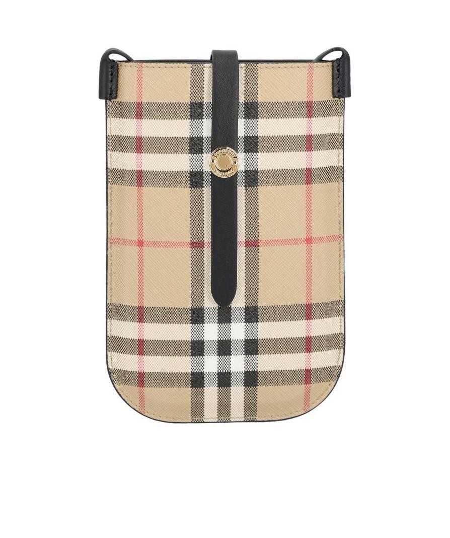 Burberry Check-pattern Mini Bag In Nude