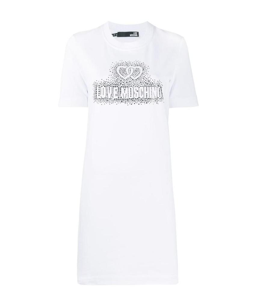 Moschino Logo Detail T-shirt Dress In White