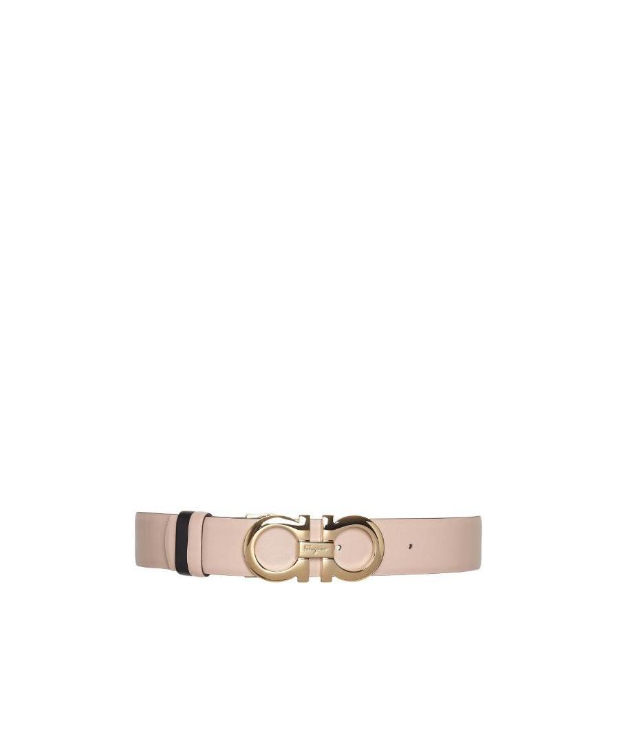 Ferragamo Gancini-buckle Belt In Nude