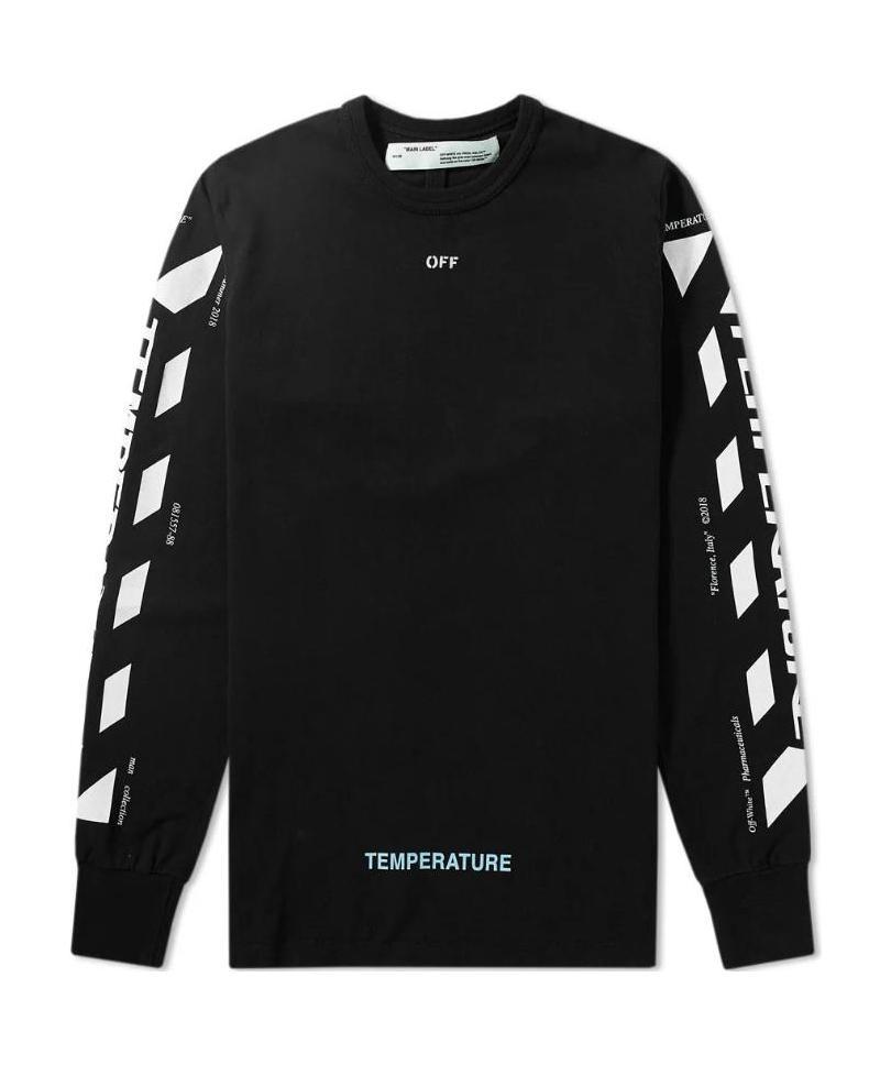 Off-white Striped Long-sleeved T-shirt In Black