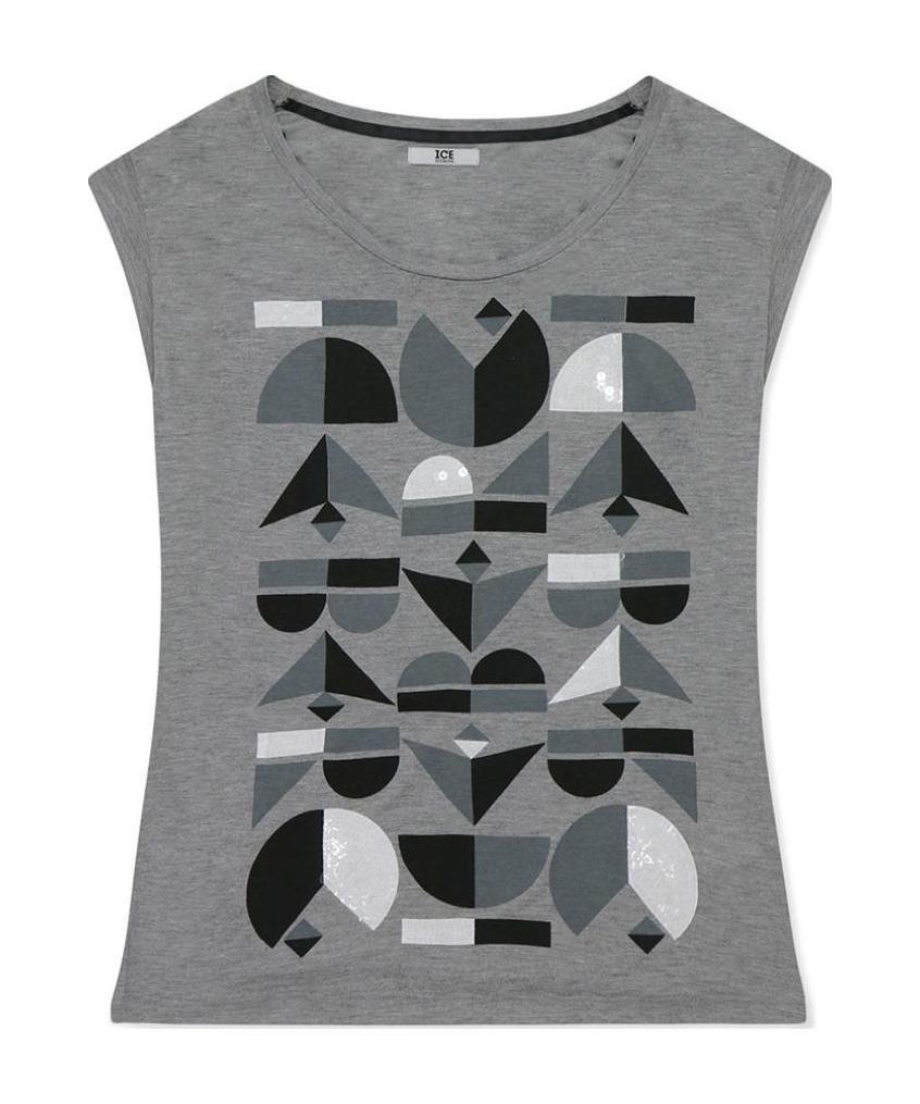 Shop Iceberg Printed Sleeveless T-shirt In Black