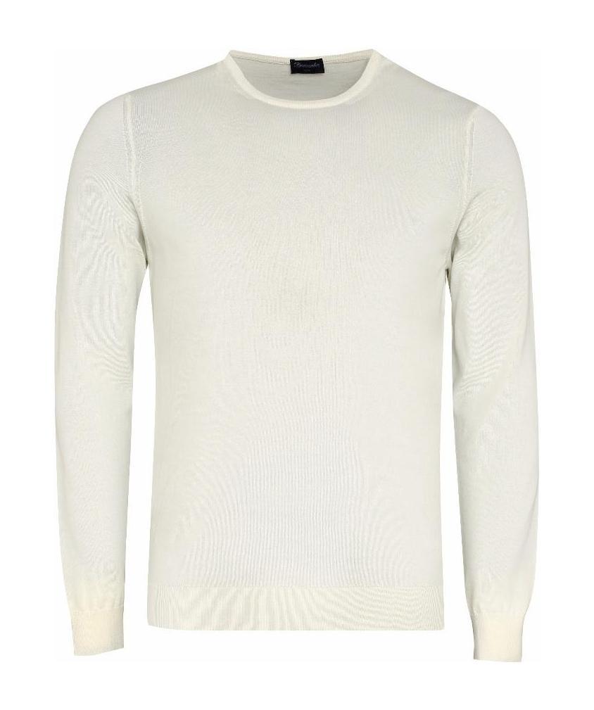 Drumohr Crew-neck Cotton Jumper In White