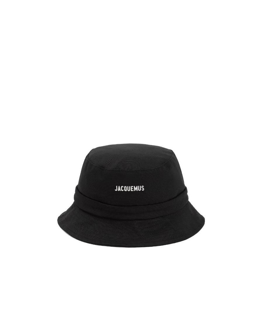 Jacquemus Logo Flat-top Hat In Black