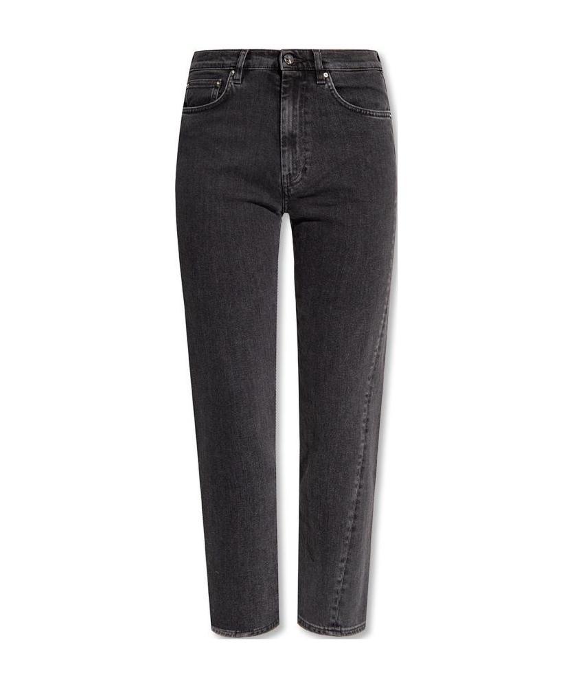 Totême Belt-looped Straight-leg Jeans In Black